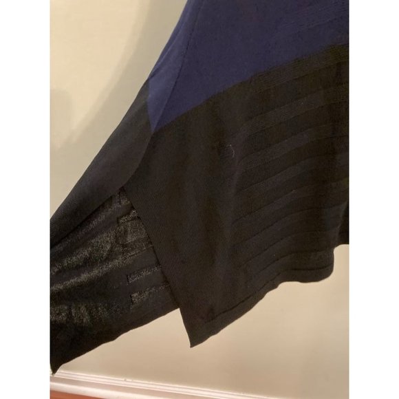 OPENING CEREMONY Navy Linear Handkerchief Short Sleeve Crew neck Dress - Picture 4 of 10